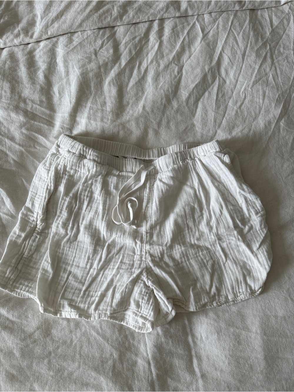 Wilfred Sail White Cotton Gauze Drawstring Shorts